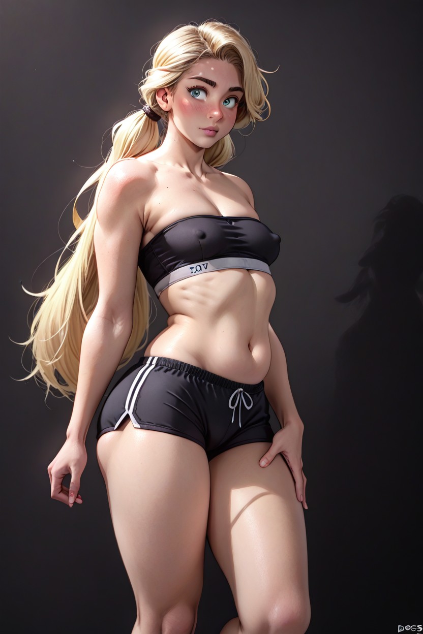 Mouth Wide Open, Ultrashort Chested, Soft Light AI Porn