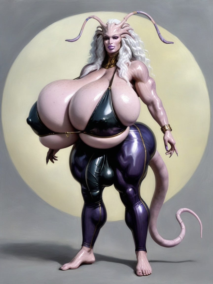18+, Purple Skin, Underboob Shemale AI Porn