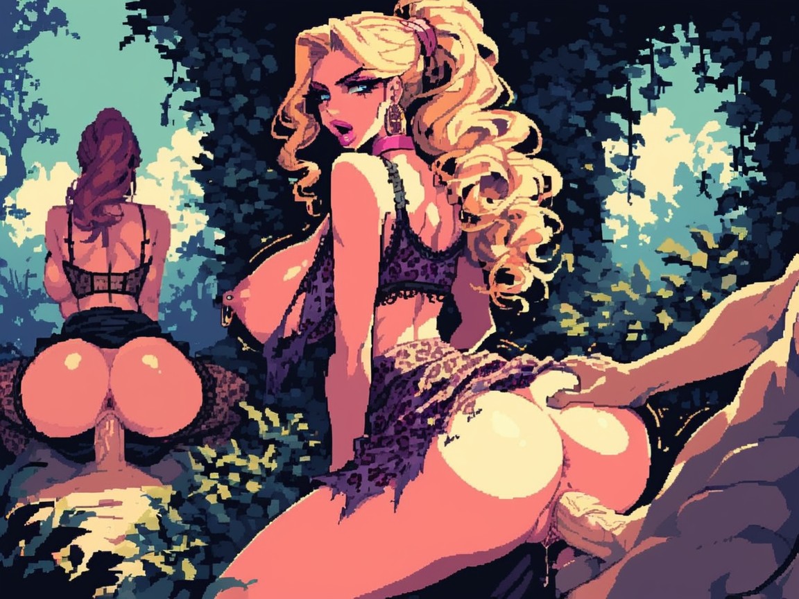 Face, Hands Behind Back, Long Erect Nipples AI Porn