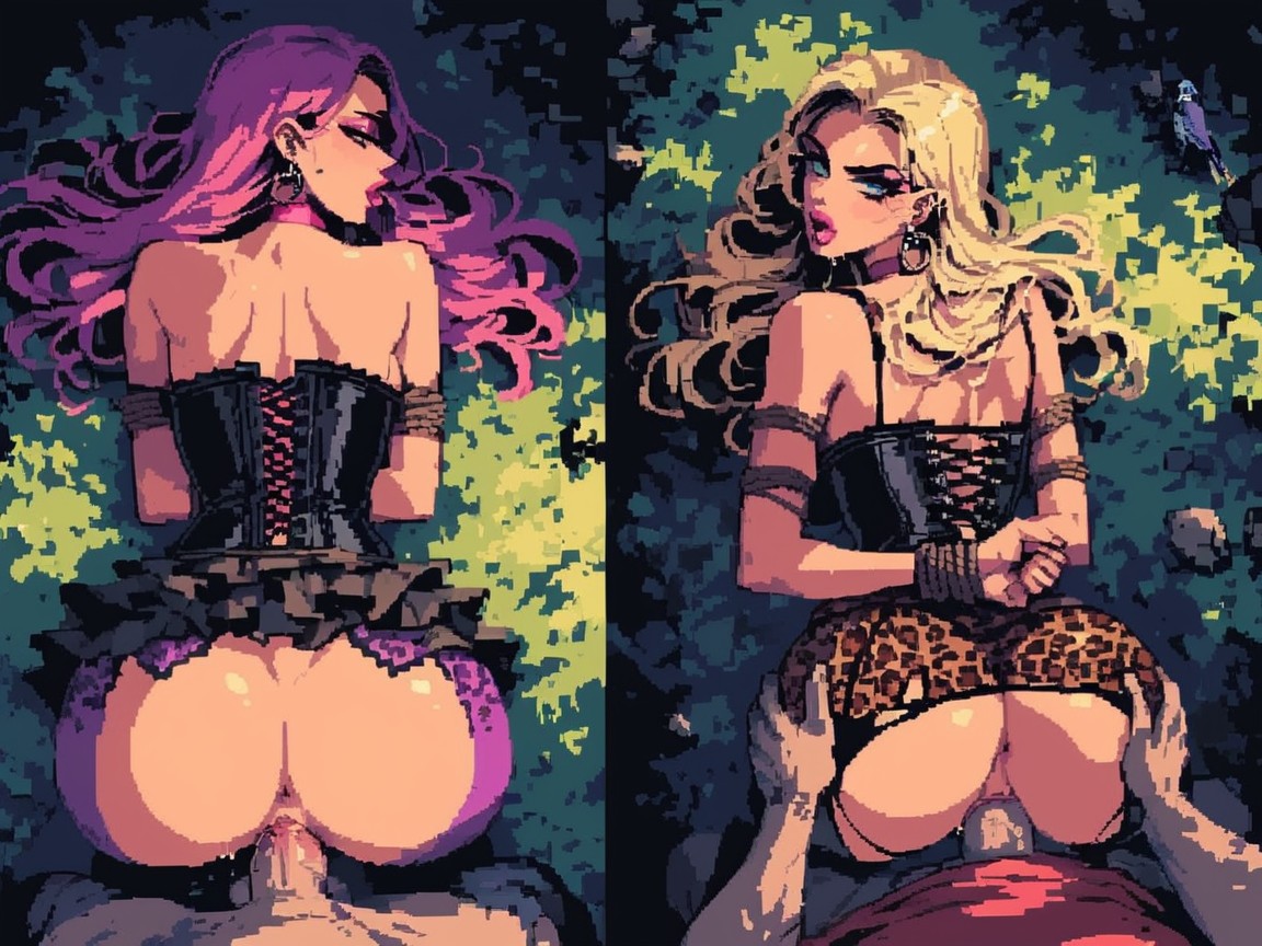 Doggystyle, Leopard Print Clothing, Purple Leopard Torn Lingerie AI Porn