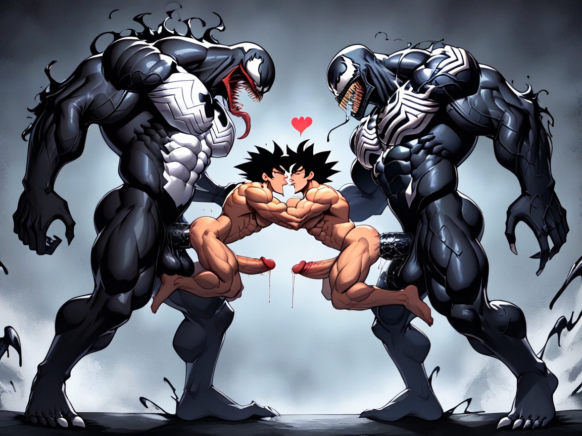 Tons Of Cums, Massive Cock, Black Venom Kiss White Venom AI Gay Porn