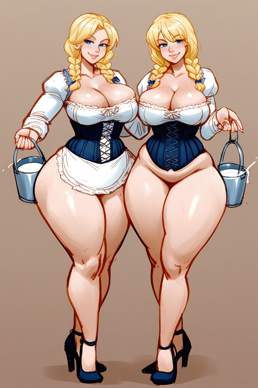 Pencil Drawing Style, Bavarian Corset, Sketch Hentai AI Porn