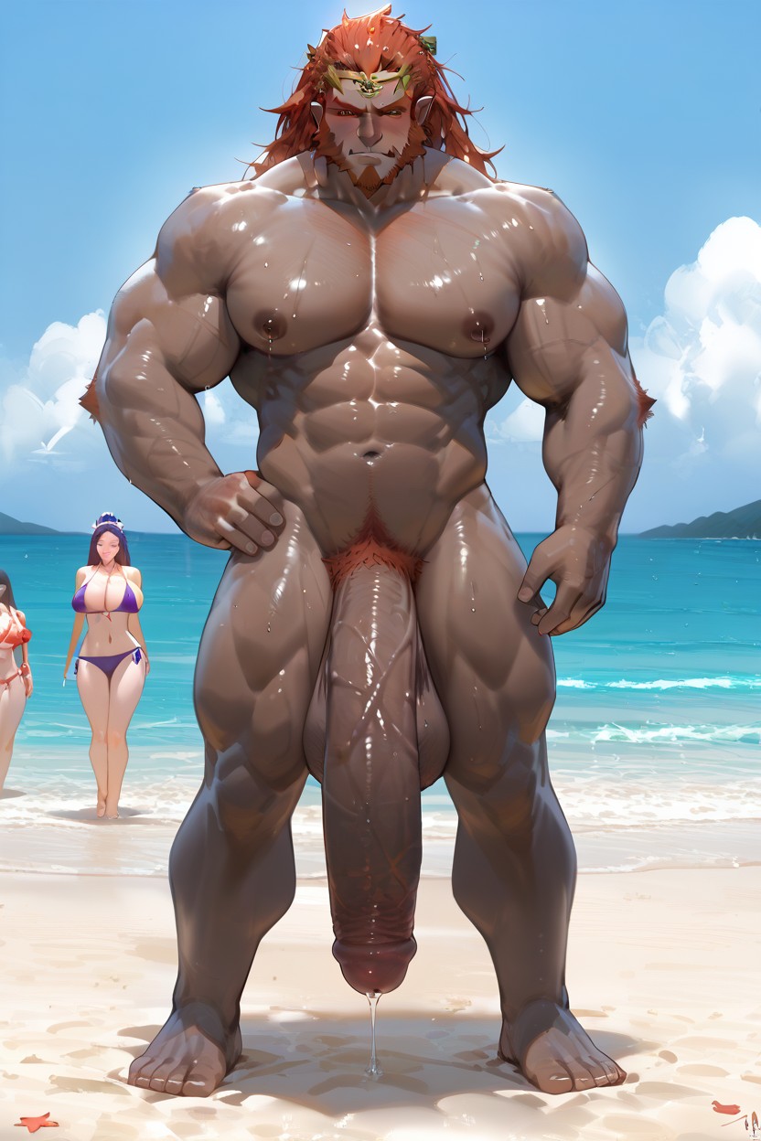 Flaccid Cock, Muscular Male, Insanely Thick Cock Hentai AI Porn