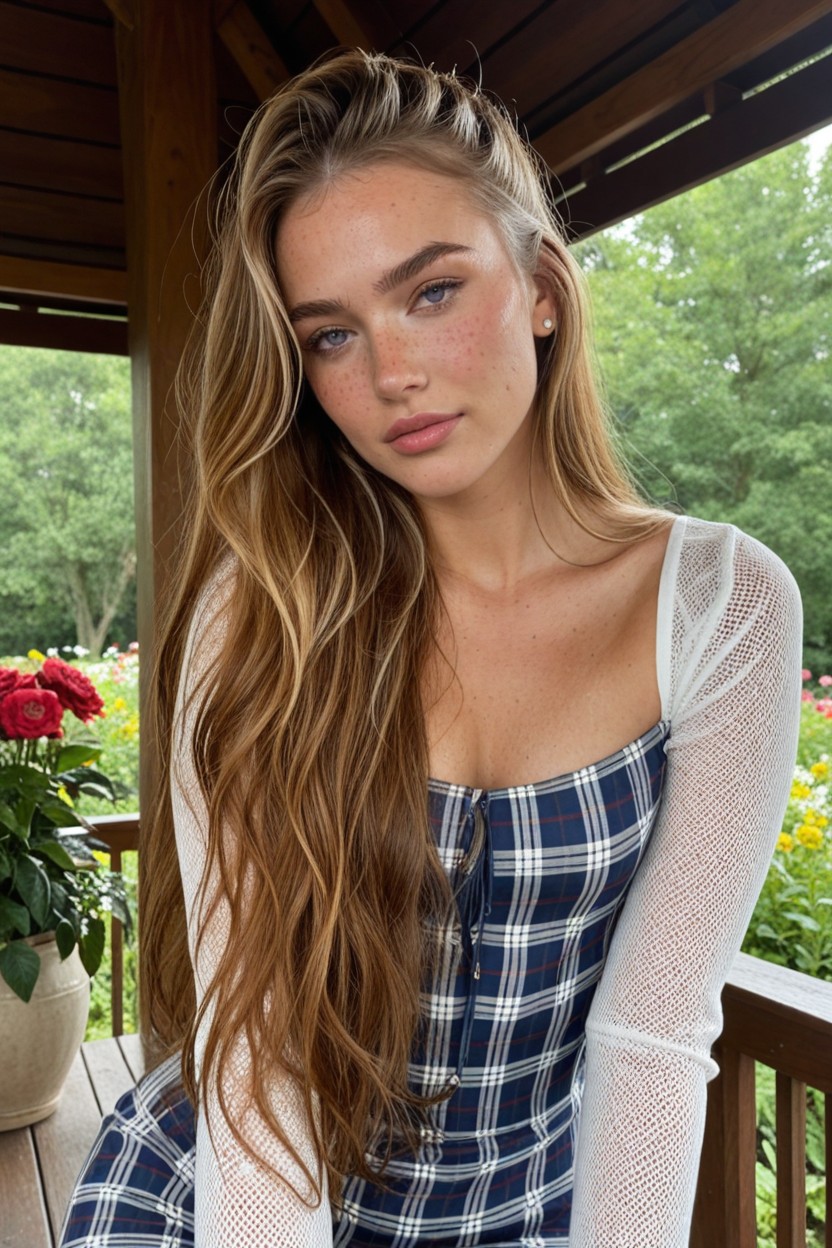 Blonde Highlights, Ultra High Detail, Sweaty Body AI Porn