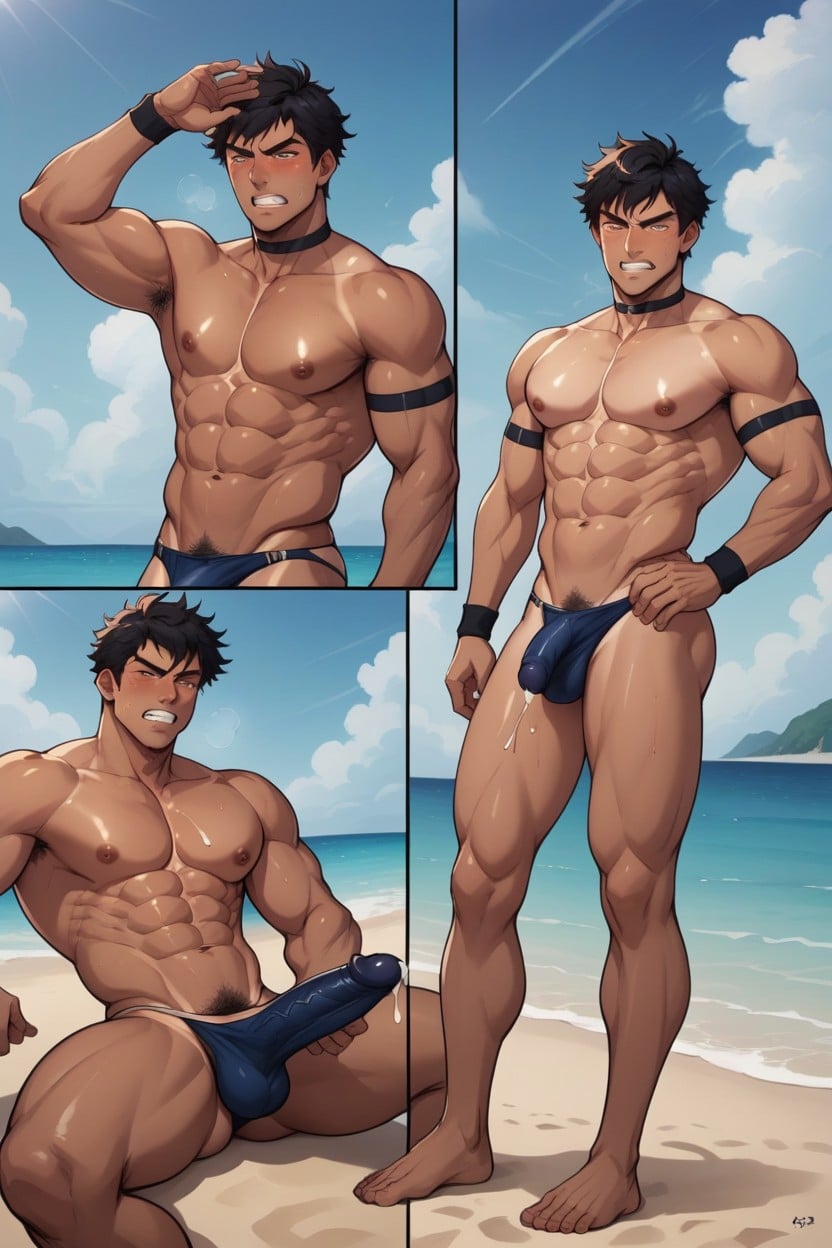 Thick Cock, Group Of Horny, Shaggy Hair AI Gay Porn