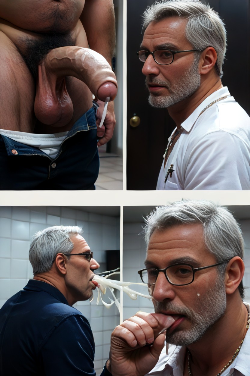 Hyper Cum Cum On Face, Stretching Foreskin, Italian AI Gay Porn