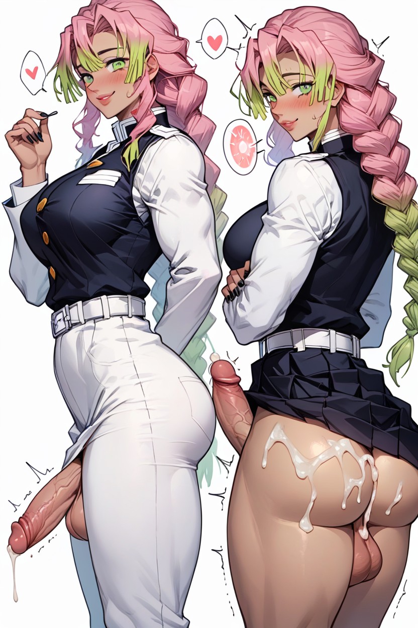 Blushing, Separate Face Angle, Arms Behind Head Hentai AI Porn
