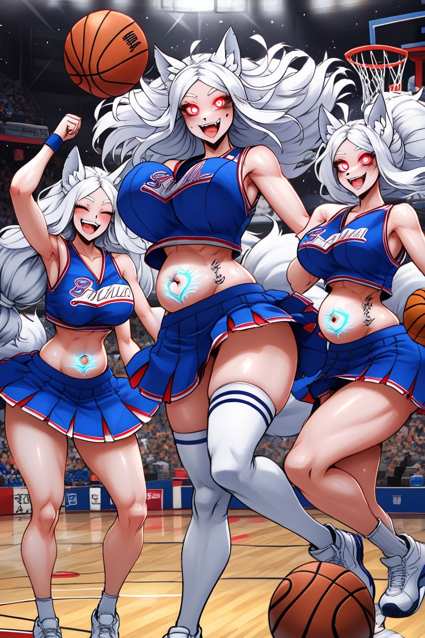 Happy, Gigantic Round Veiny Breasts, White Sneakers Furry AI Porn