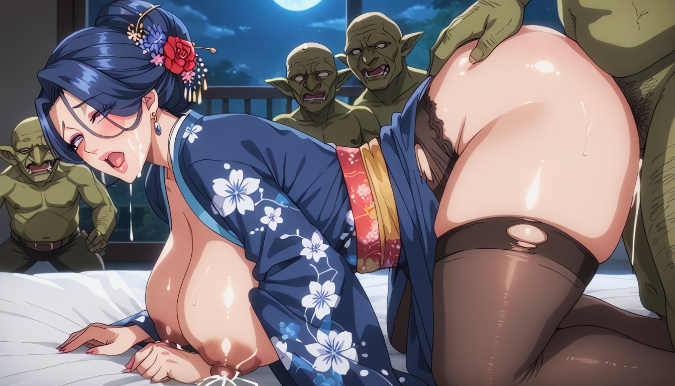 Violet Eyes With Eye Makeup, On All Fours, Side View Hentai AI Porn