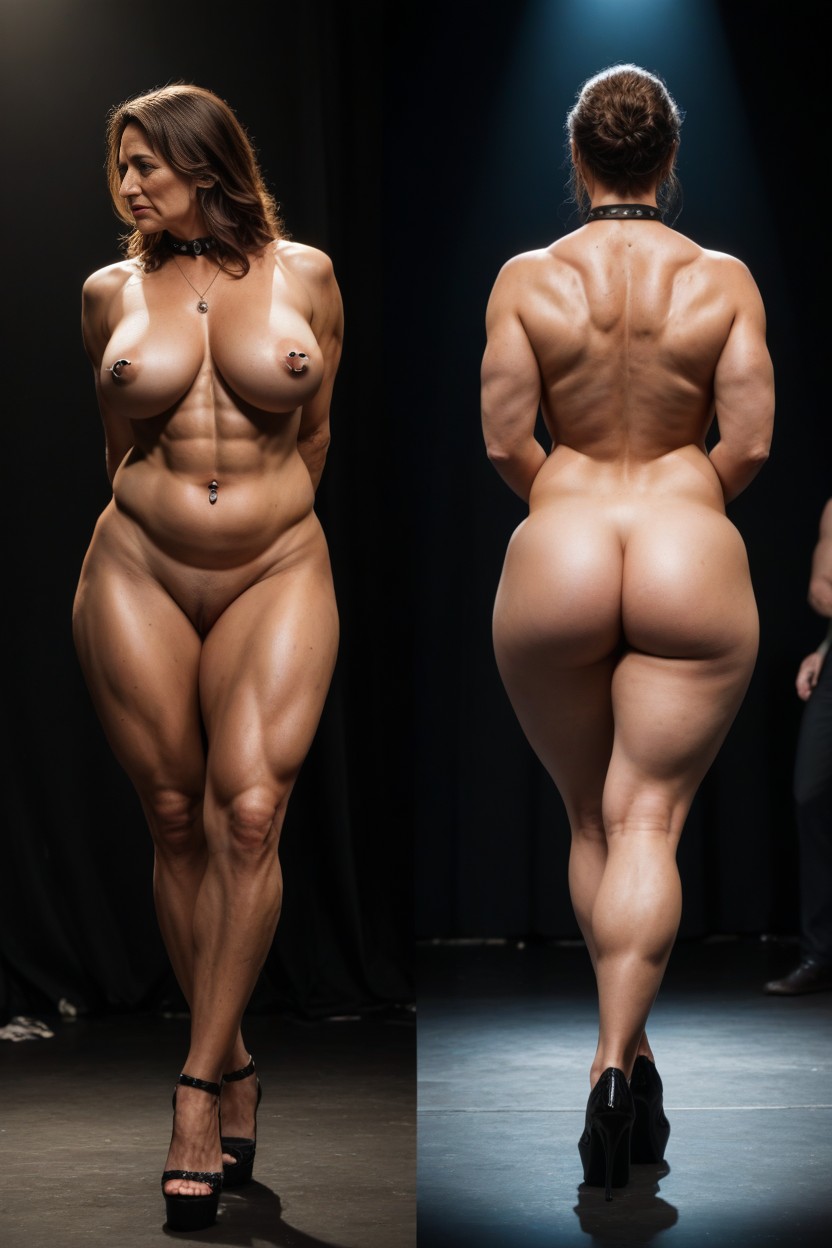 Rear View, Wide Hips, Many People Around MILF AI Porn
