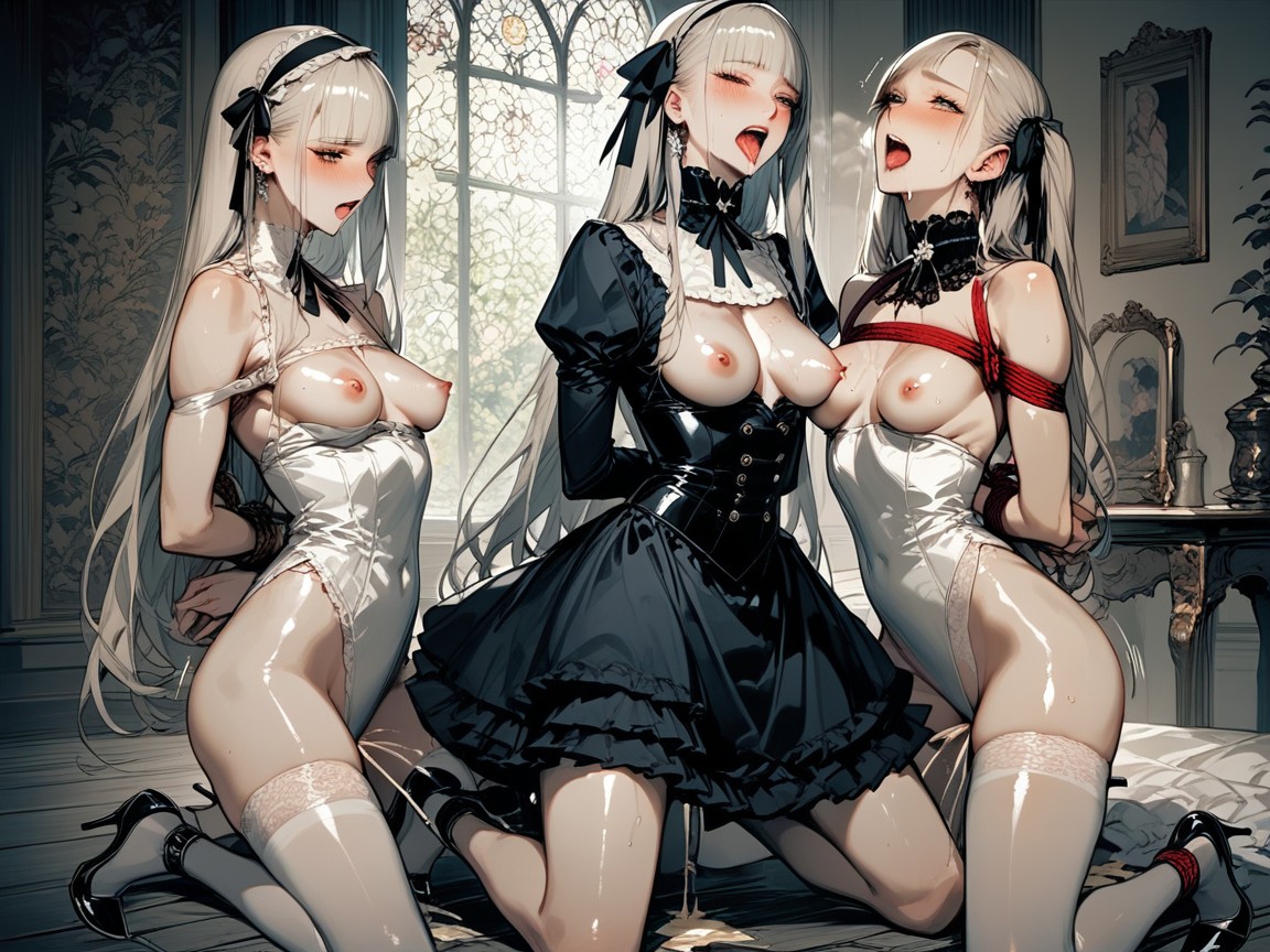 Voluminous Skirt, High Heels, Blushing AI Porn
