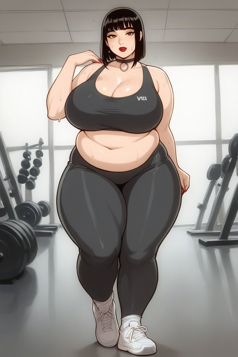 Thicc American Mommy, Pixie Cut, Freckles Hentai AI Porn