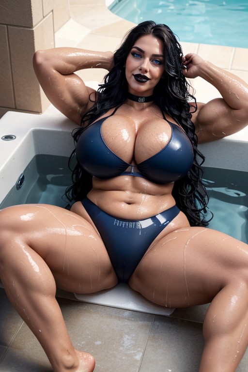 Black Mascara, Full Body, Enormous Steroid Arms AI Porn