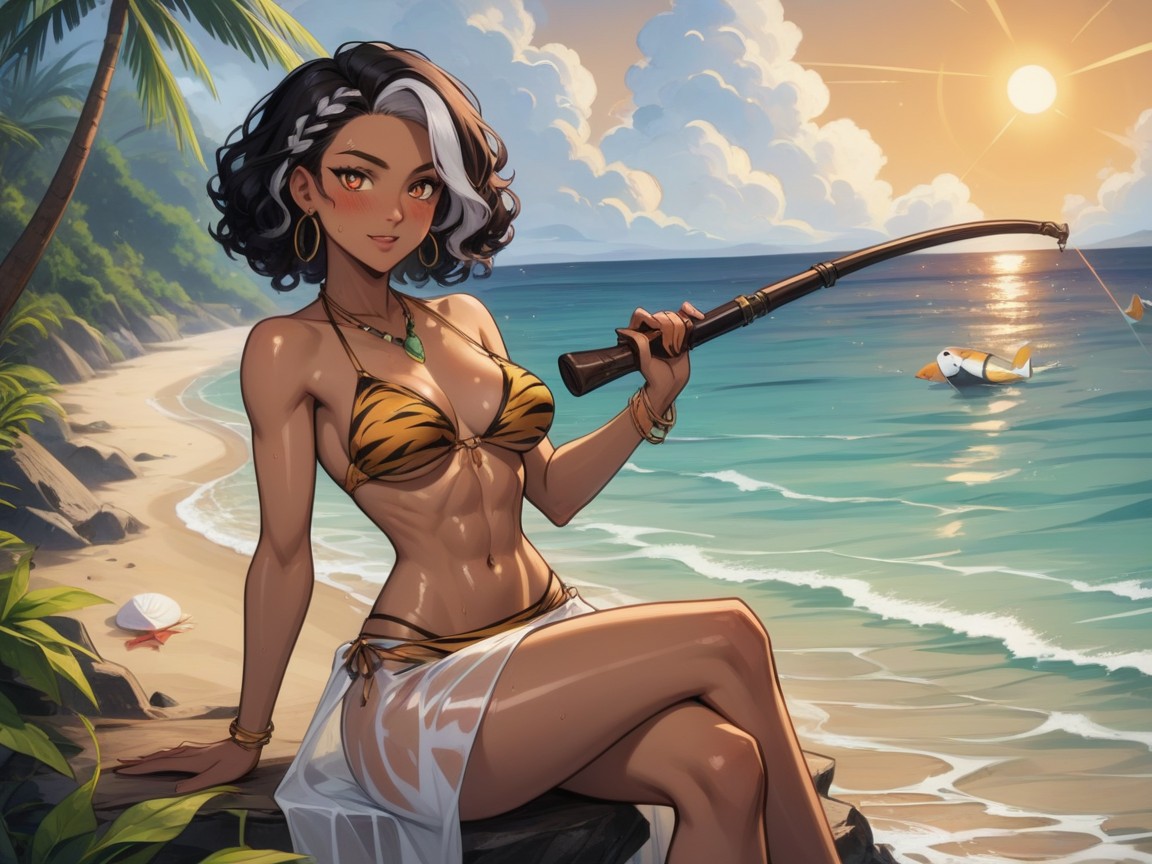 18+, Woman Fishing, Squared Torso Porno IA Latina