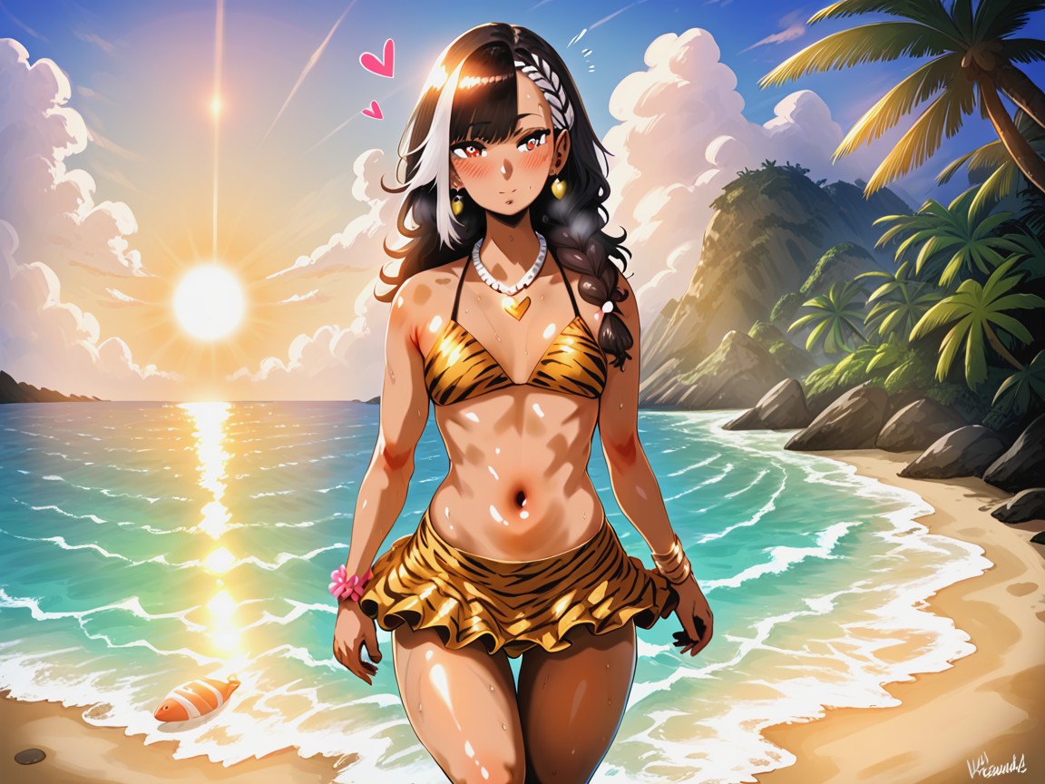 Bobcut, Beach Location, Afterimage Hentai AI Porn