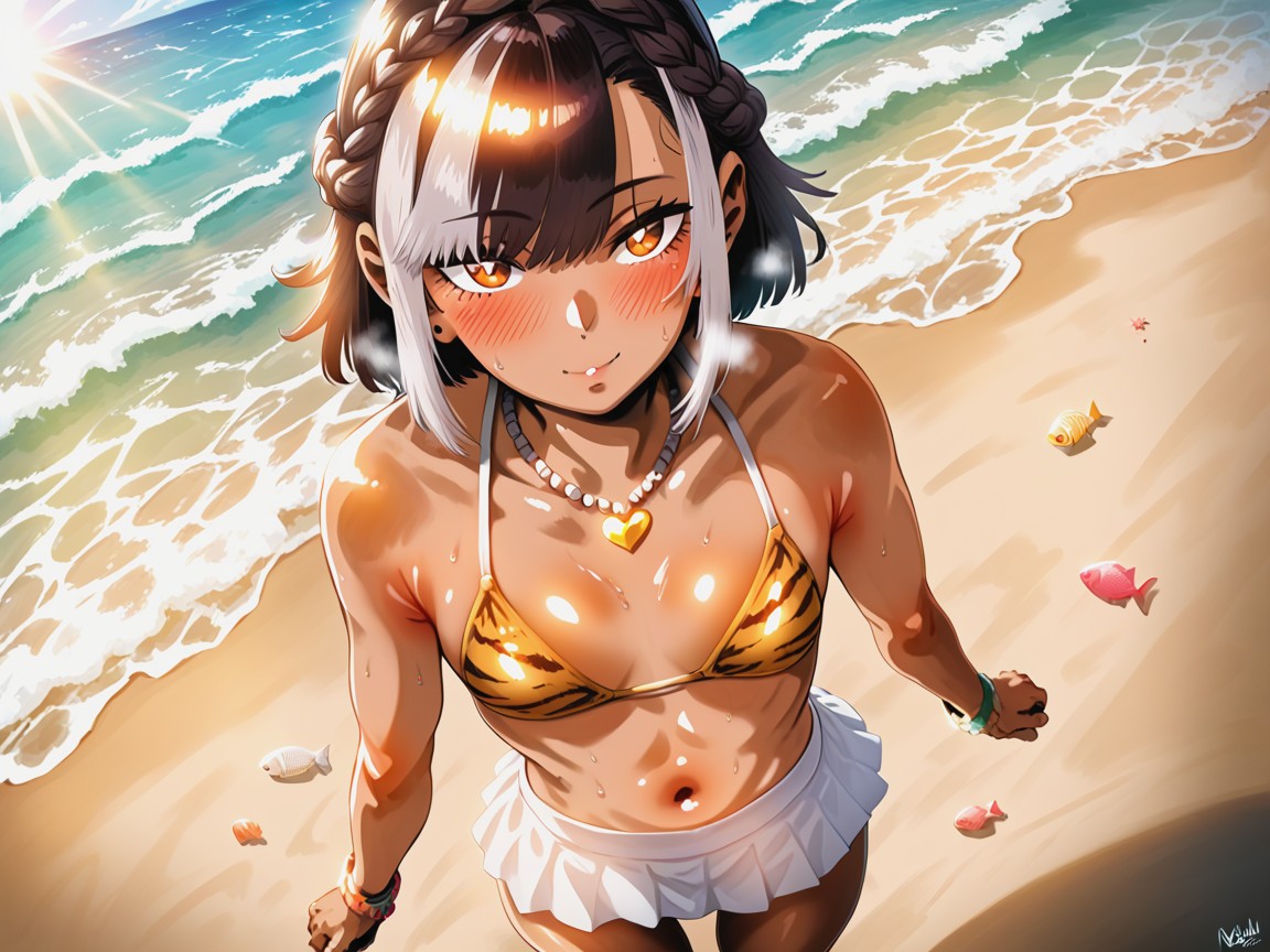 Bobcut, Squared Chest Width, Smooth Black Rocks Hentai AI Porn