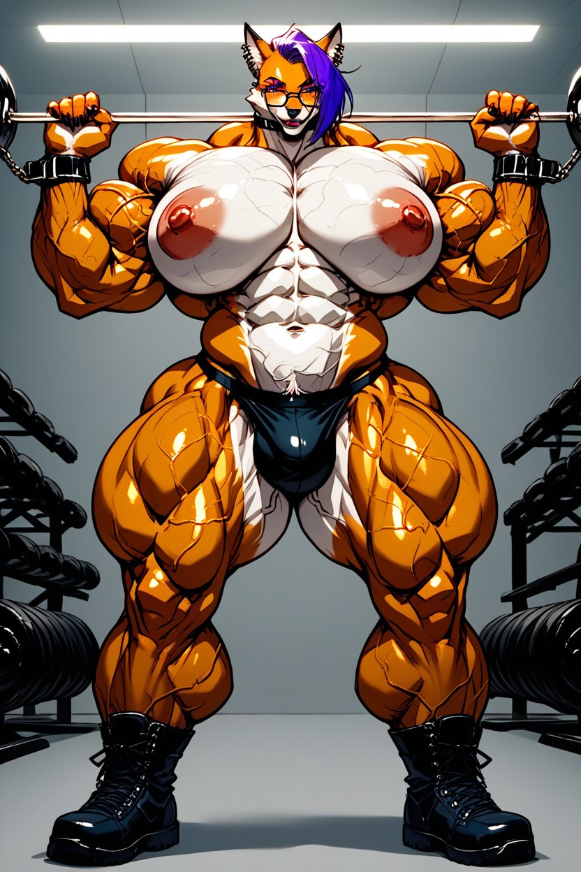 Hyper Massive Thighs Legs, Veiny Body, Boots Furry AI Porn