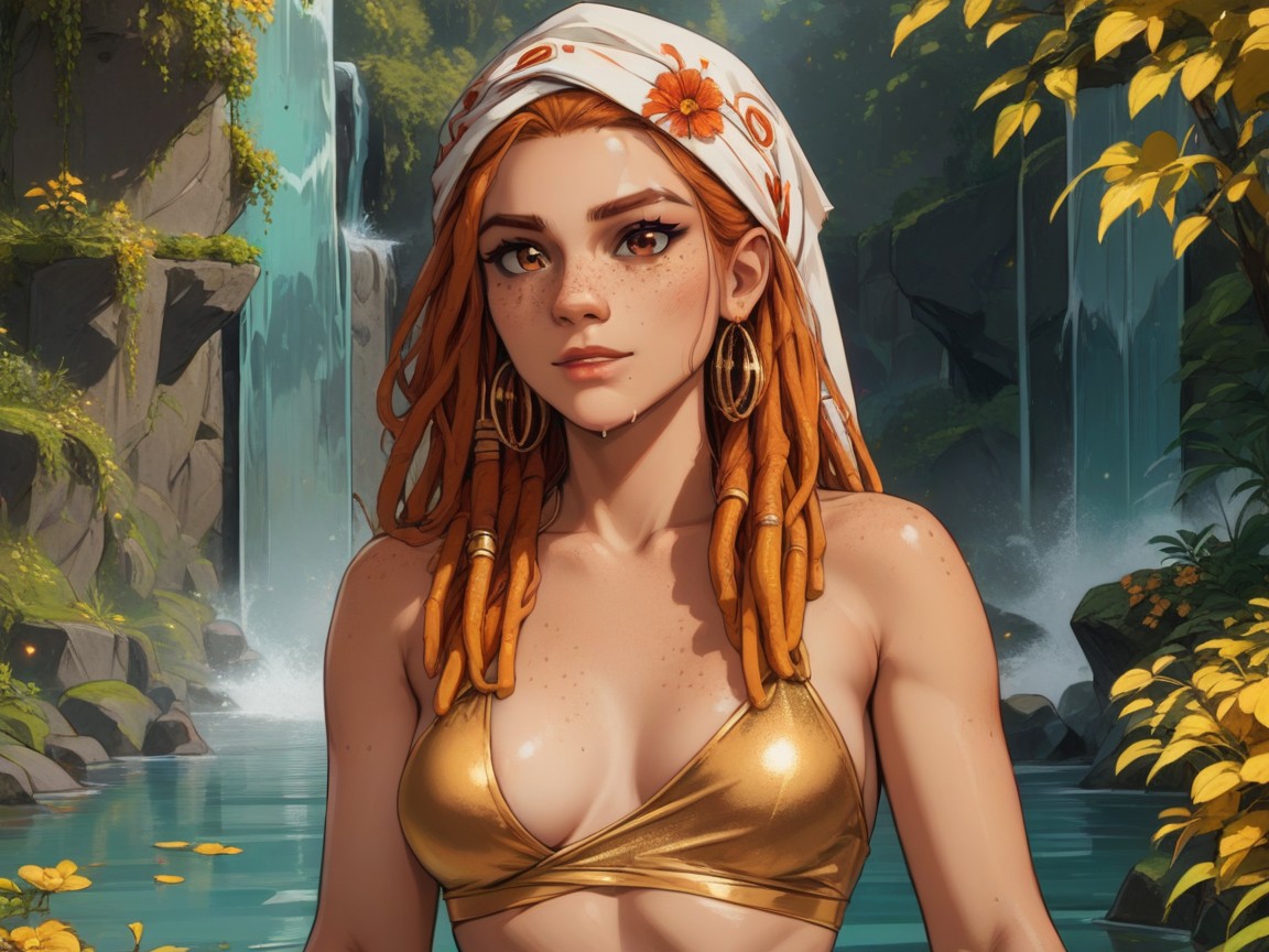 Dreadlocks Ginger, Sudada, Culo Mediano Porno latina IA