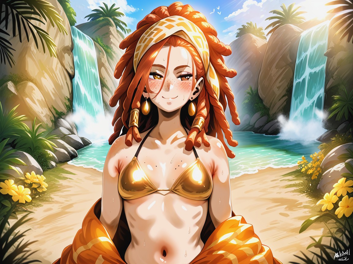 Medium Breasts, Oasis, Brown Eyes Hentai AI Porn