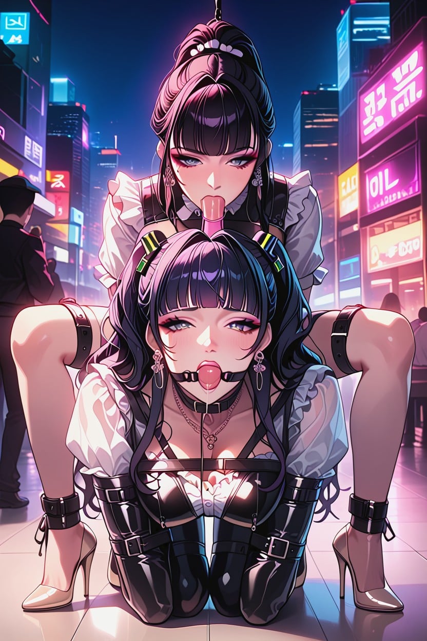 Wearing Big Strapon, Korean Idol Wears Earrings, Large Breasts AI Porn