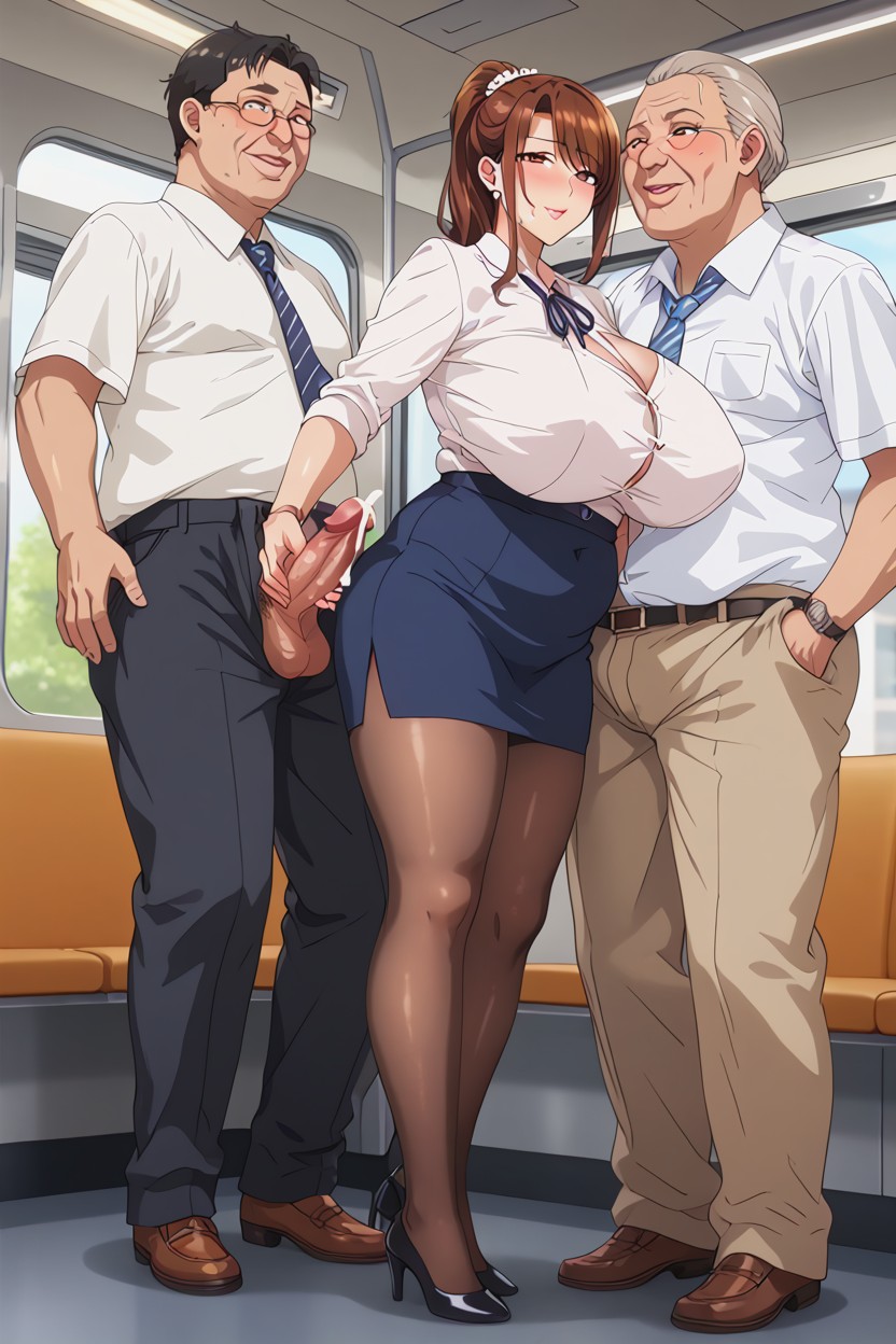 Blow Job, Cum Shot Everywhere, White Shirt AI Porn