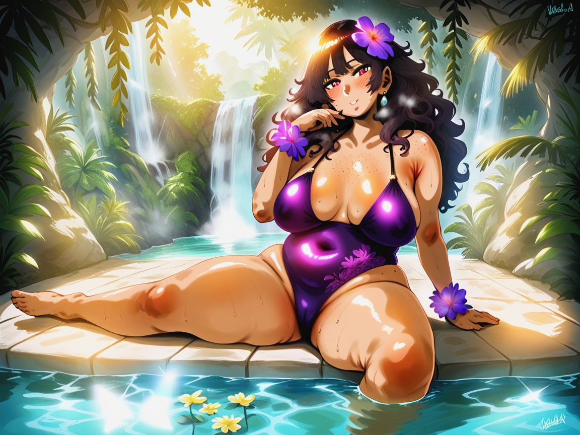 Bokeh, Sweaty, Rounded Breast Width Hentai AI Porn