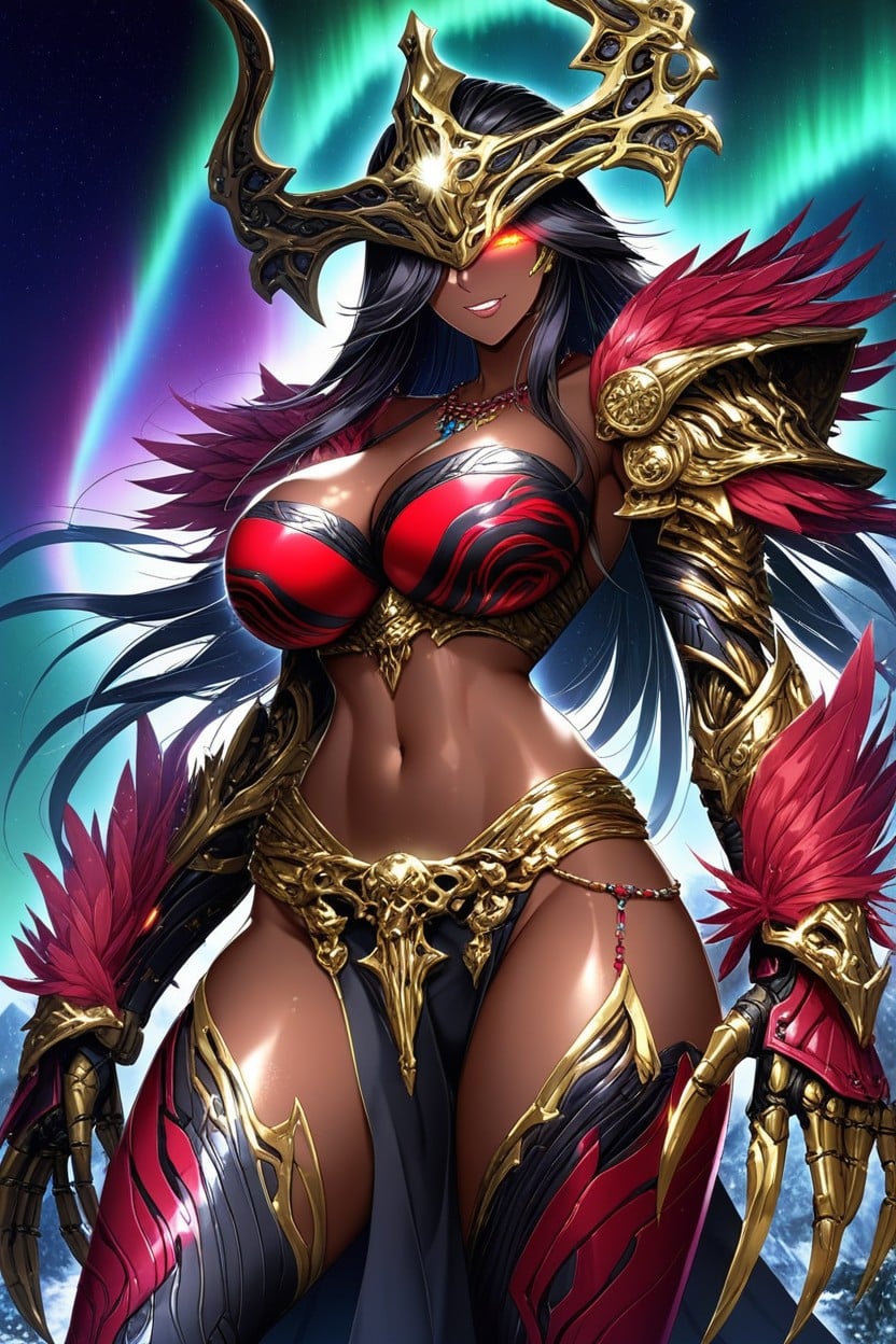 Kayna (monster Hunter), Black Skirt With Gold Embroidery, Hyper Breasts Hentai AI Porn
