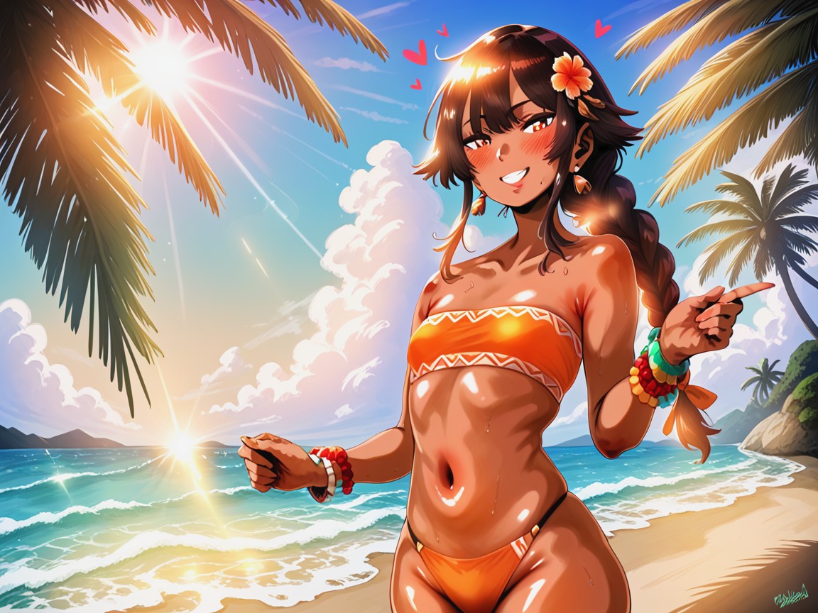 Braided, Sloped Shoulders, Rounded Hips Hentai AI Porn