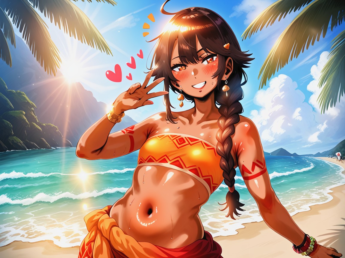 Braided Ponytail, Ponytail, Bokeh Hentai AI Porn