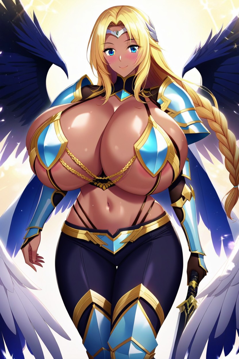 Blonde Hair, Blue Eyes, Diadem Crown AI Porn