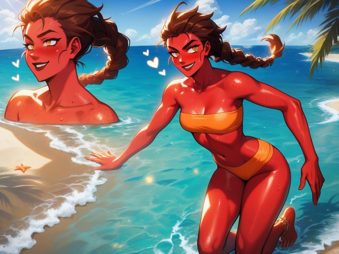 Close Set Breasts, Modern Day Setting, Sloped Shoulders AI Porn