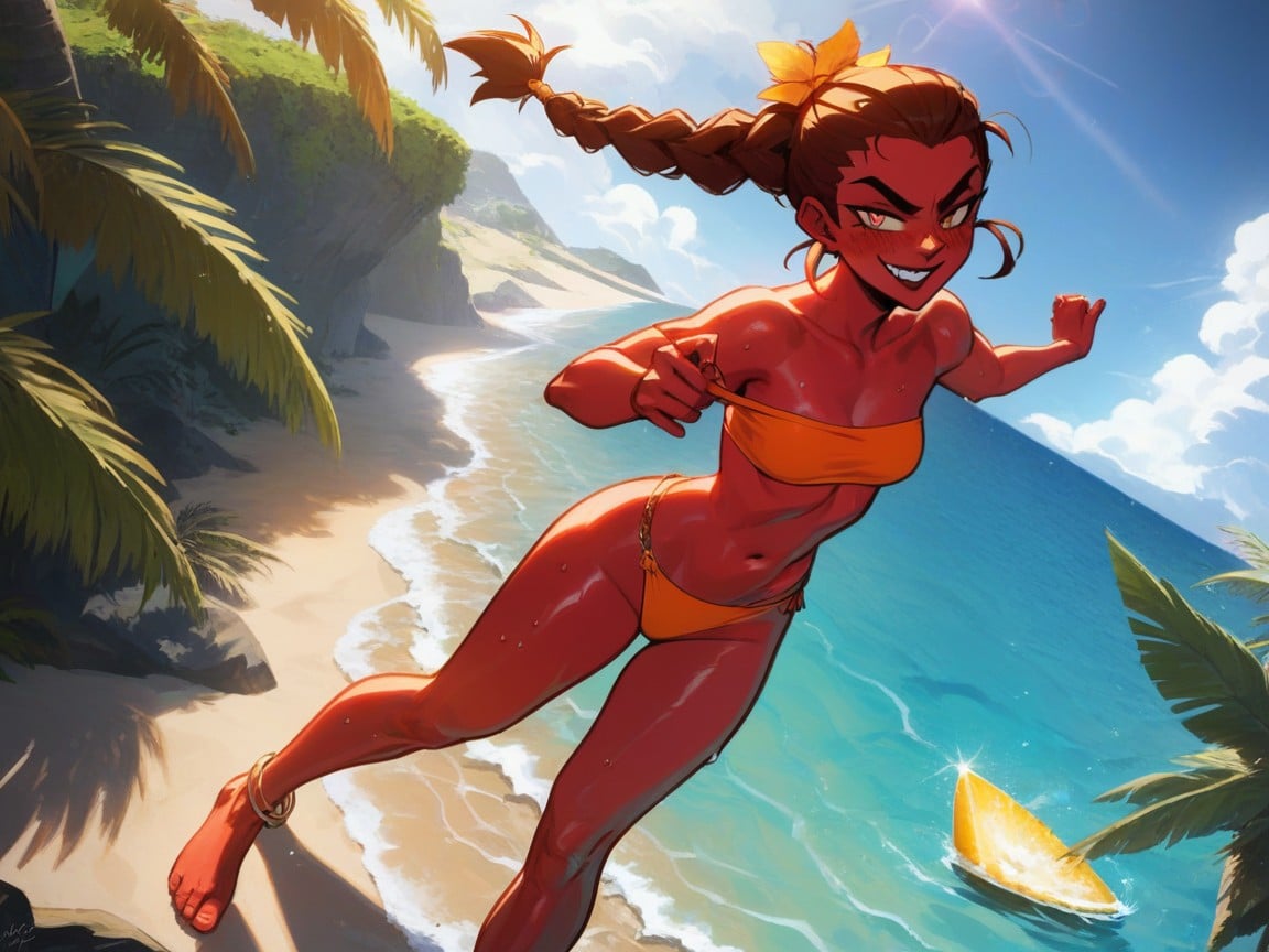 Low Torso Height, Modern Day Setting, Red Skin AI Porn