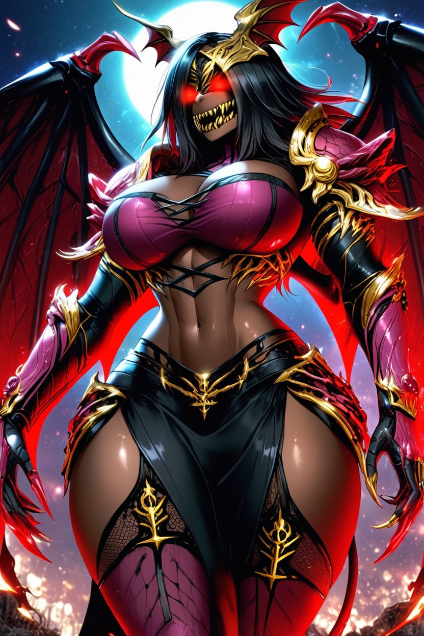 Exposed Waist, Specular, Red Eyes Furry AI Porn
