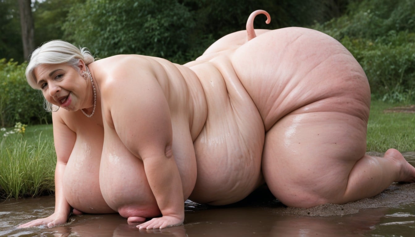 Drooling, Inconceivably Hyper Obese Belly Expansion, Fuck Me Eyes BBW AI Porn