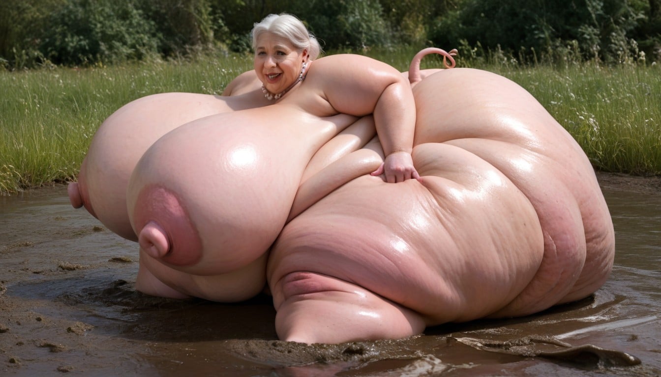 Pink Skin, So Morbidly Obese Shes Immobilized, Hupig Snout BBW AI Porn