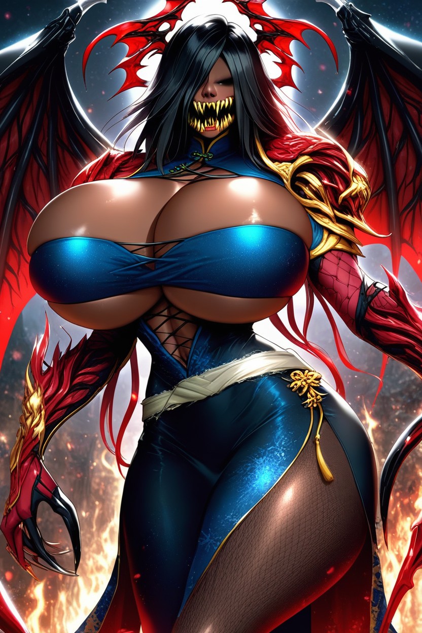 Glowing Eyes, Sharp Teeth, Motto Haramase Honoo No Oppai Isekai Chou Ero Succubus Gakuen Hentai AI Porn