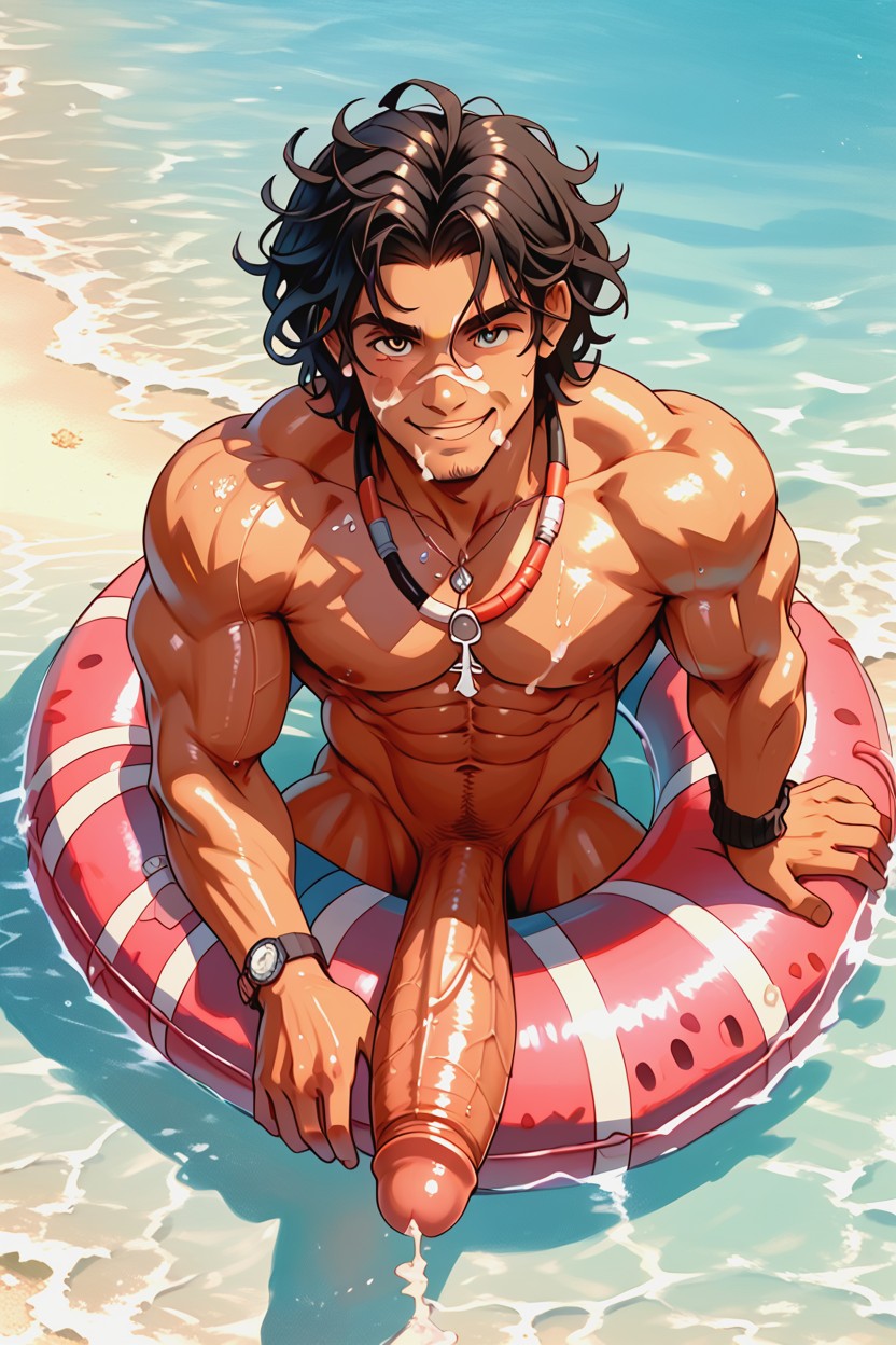 Oversized Muscles, Tan Skin, Cumshot AI Gay Porn