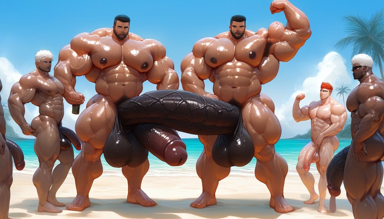 Saggy Gigantic Balls, Male, Oversized Muscles AI Gay Porn