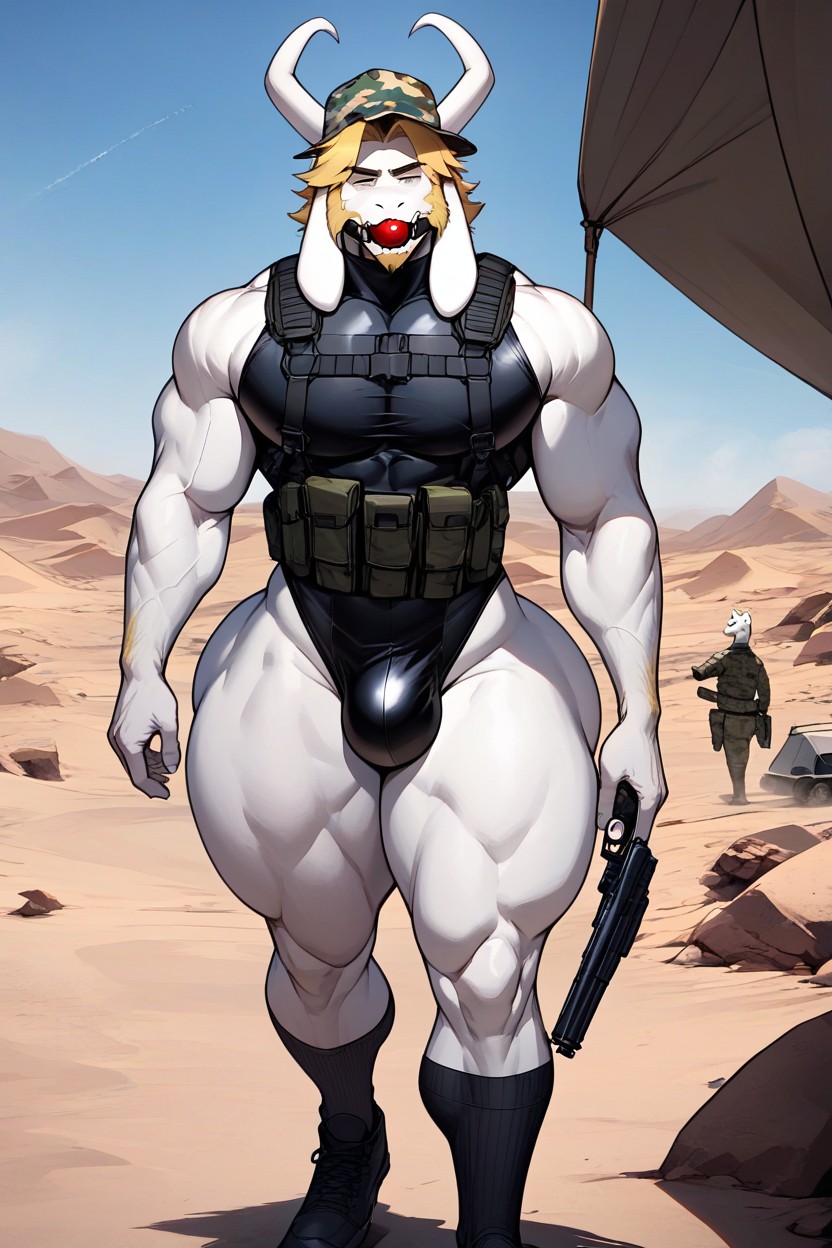Big Ass, Camo Cap, Desert AI Gay Porn