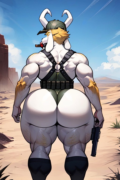 Waist, Extremely Large Ass, Desert AI Gay Porn