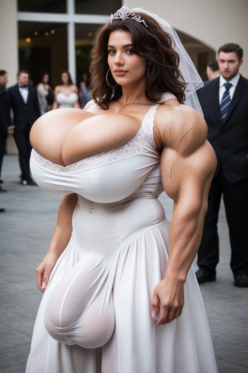 Messy Hair, Bulge In Dress, Big Veiny Penis Outline Bulge Under Dress Shemale AI Porn