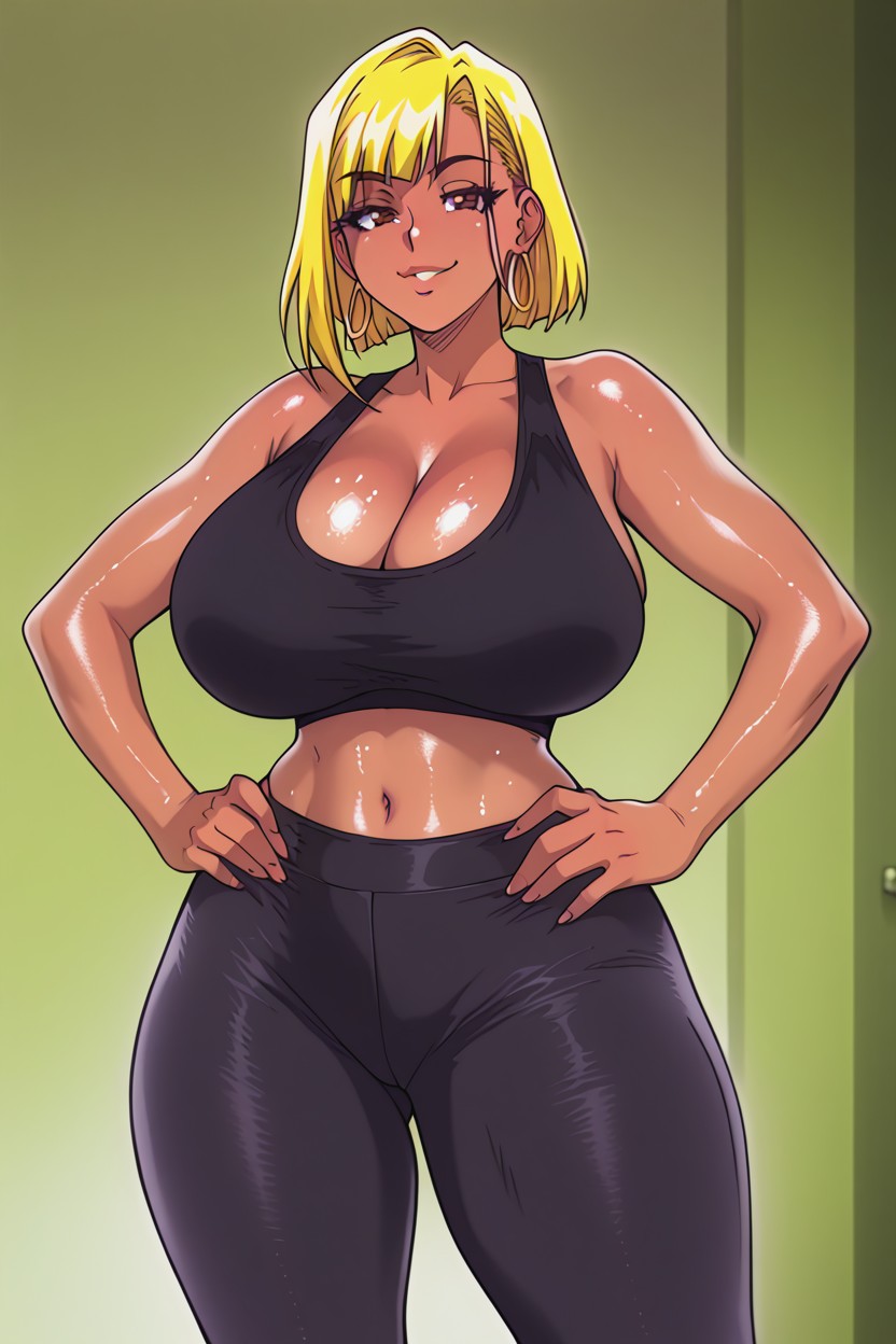 Oiled Skin, Dark Skin, Sweaty Hentai AI Porn