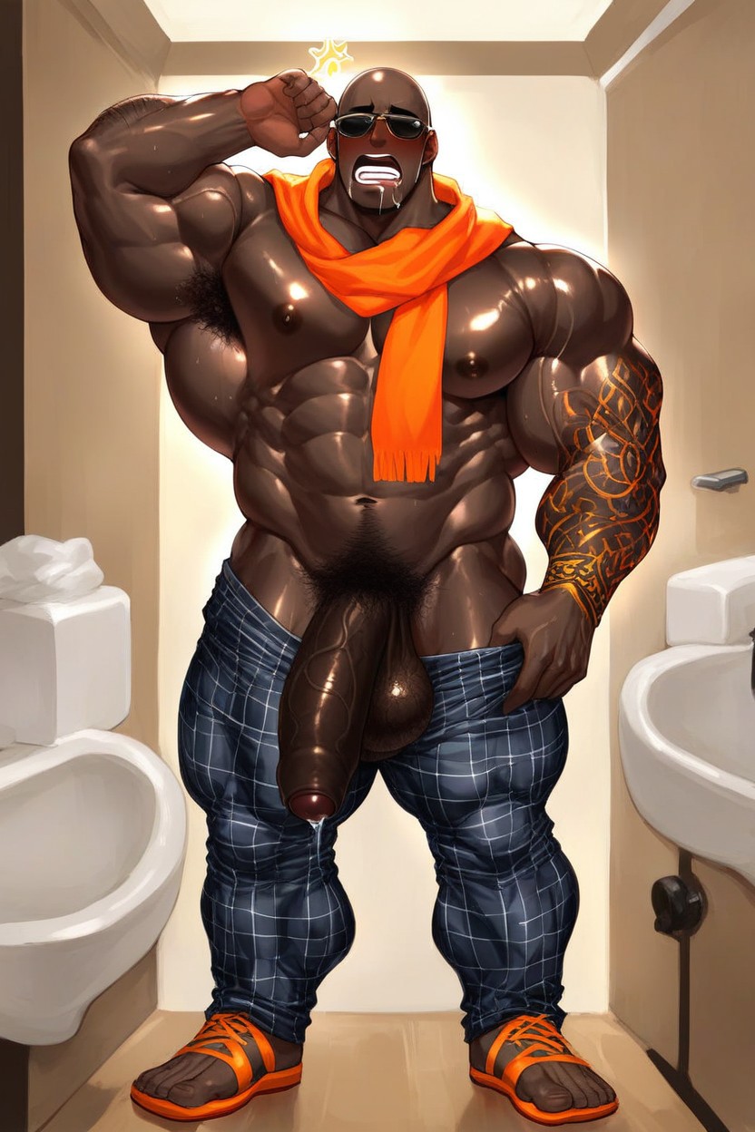 Oversized Muscles, Orgams, Armpit Hair AI Gay Porn