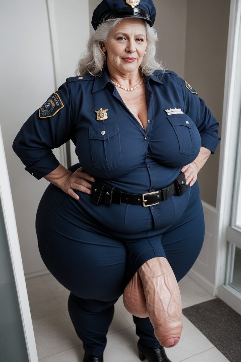 Futanari, Wind In Hair, Police Costume AI Porn