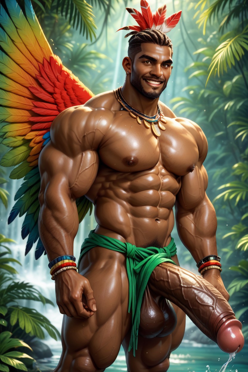 Parrot Wings Folded Forward, Ultra High Res, Squeezable AI Gay Porn