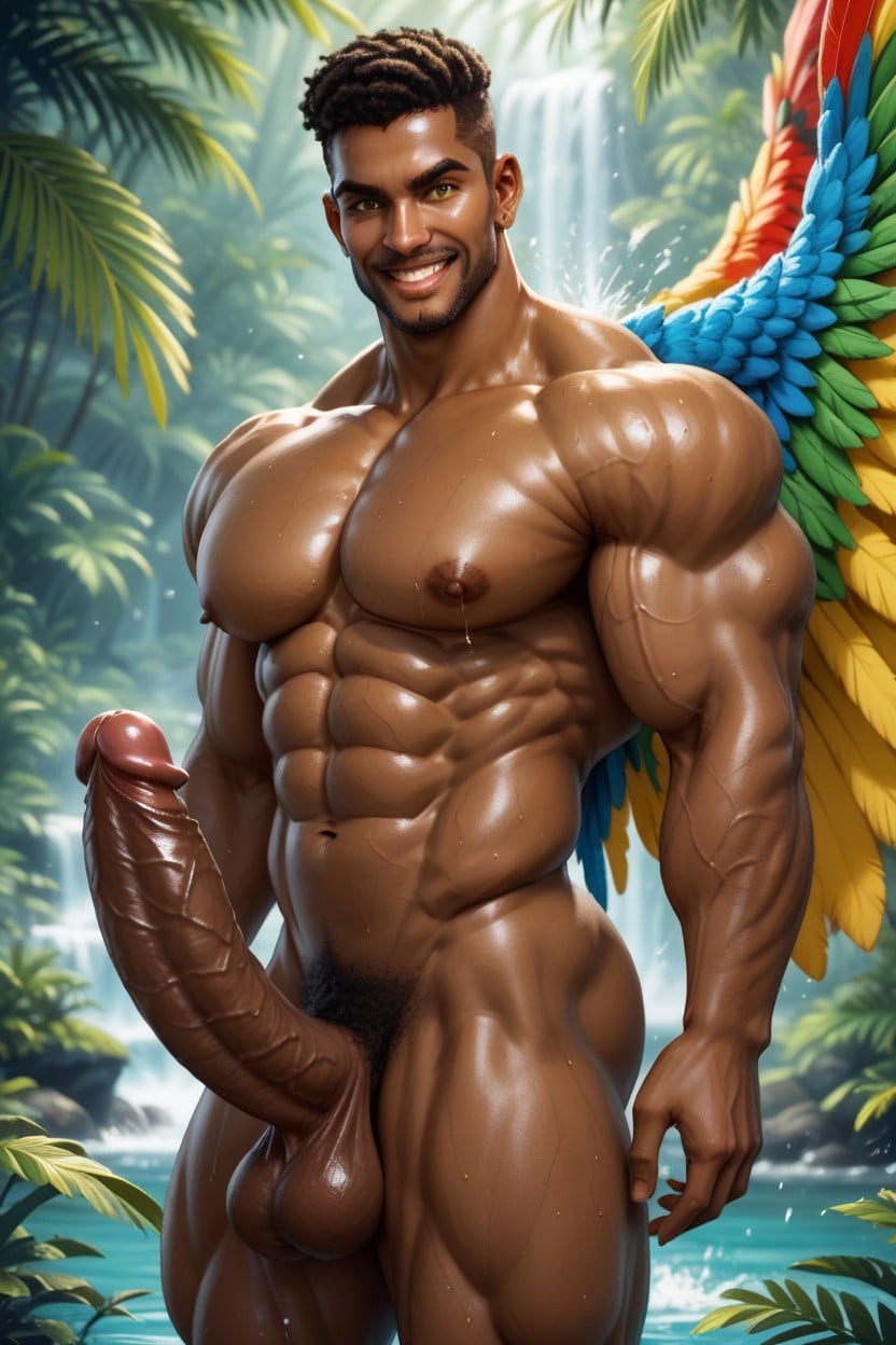Jungle, Highly Detailed, Squeezable AI Gay Porn