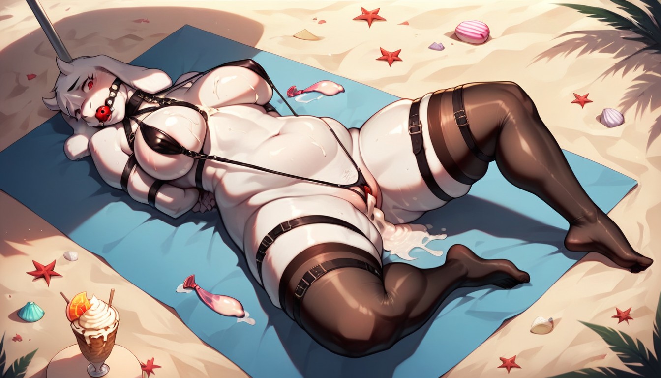 Detailed Face, Bdsm Gear Straps, Lying Down AI Porn