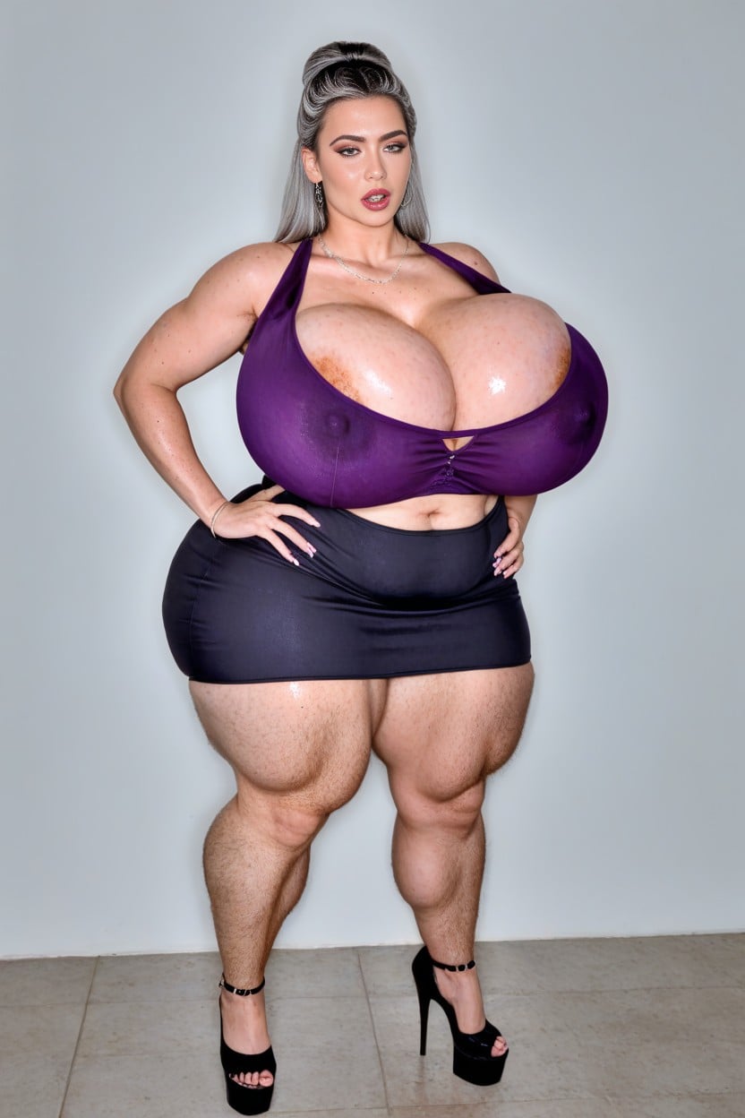Hands On Hips, Looking At Viewer, Breast Moles AI Porn