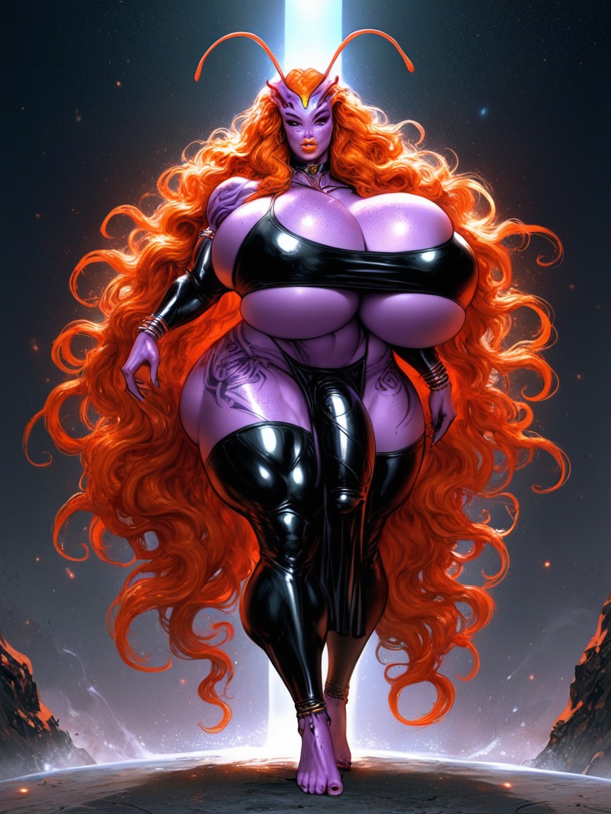 18+, Full Jewelry, Alien Tail Shemale AI Porn