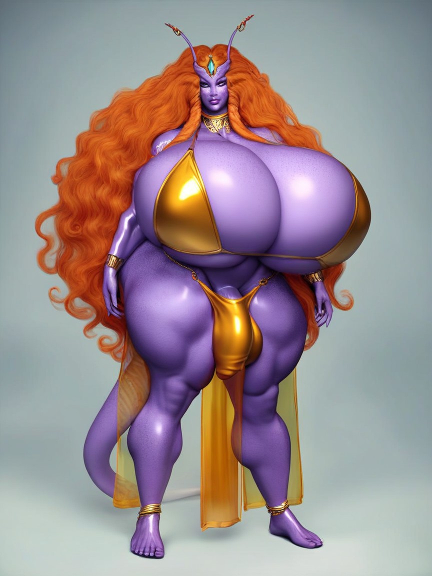 Full Body View, Wearing Latex Loin Cloth, Freckles Shemale AI Porn